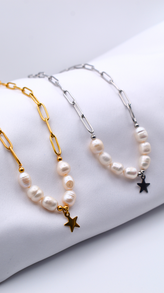 collier acier inoxydable, or et argent j'adore de salamandria