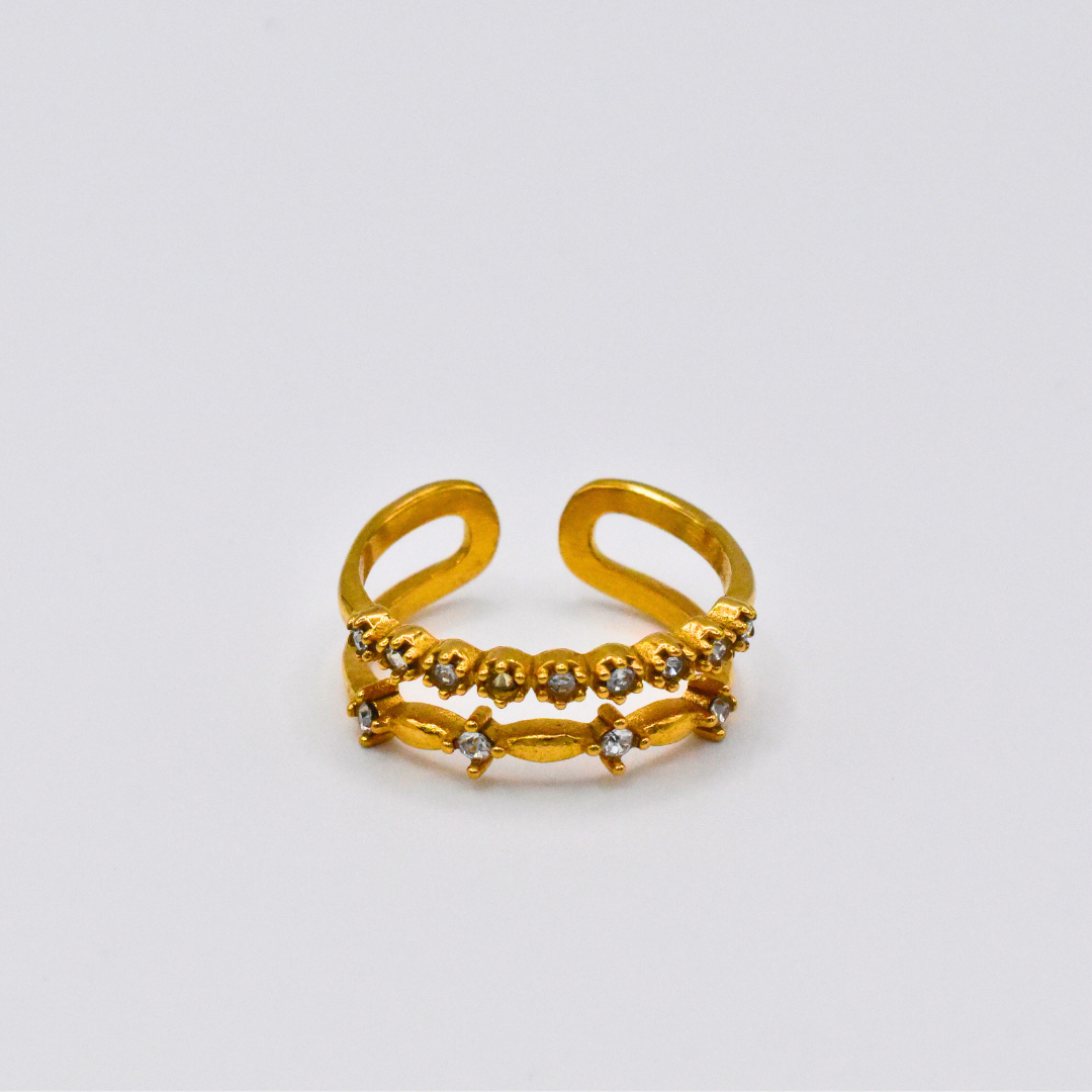 Bague modèle Imperial Ring en or posée